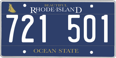 RI license plate 721501