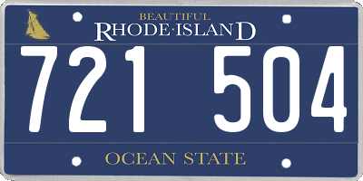 RI license plate 721504