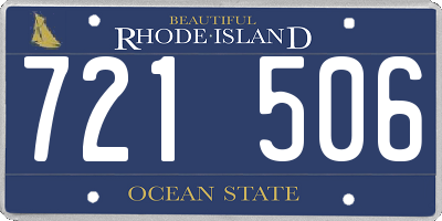 RI license plate 721506