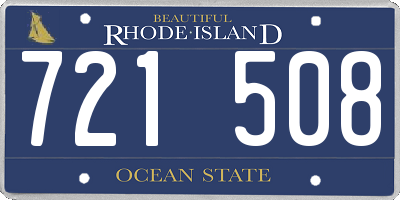 RI license plate 721508