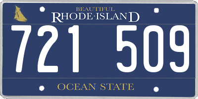 RI license plate 721509