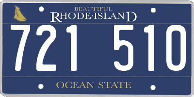 RI license plate 721510