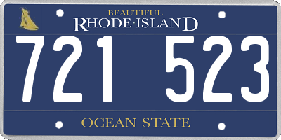 RI license plate 721523