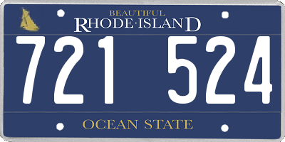 RI license plate 721524