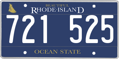 RI license plate 721525