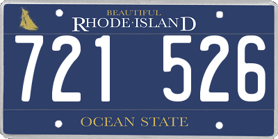 RI license plate 721526
