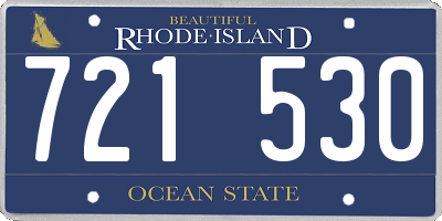 RI license plate 721530