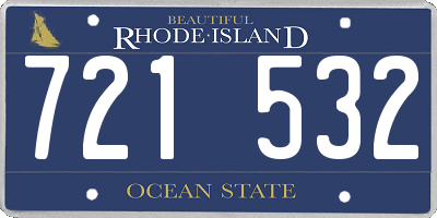 RI license plate 721532