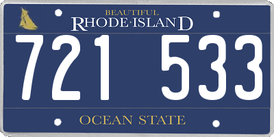 RI license plate 721533