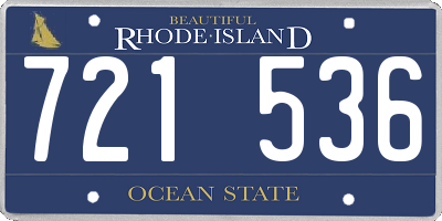 RI license plate 721536