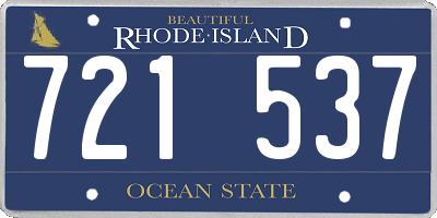 RI license plate 721537