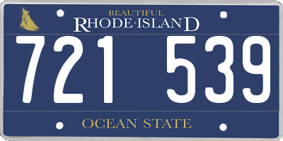 RI license plate 721539