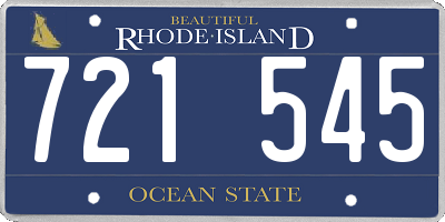 RI license plate 721545