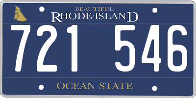RI license plate 721546