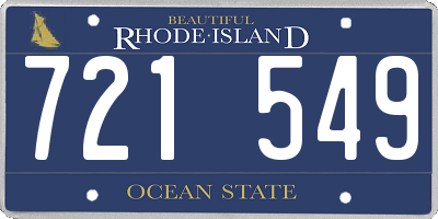RI license plate 721549