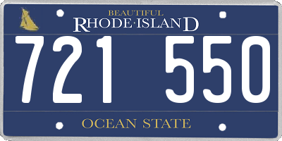 RI license plate 721550