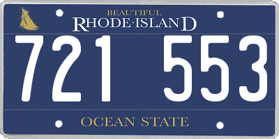 RI license plate 721553