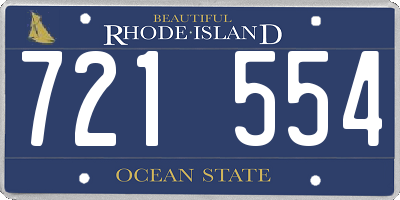 RI license plate 721554