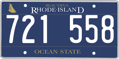 RI license plate 721558