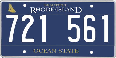 RI license plate 721561