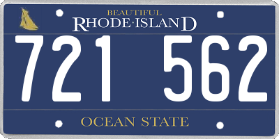 RI license plate 721562