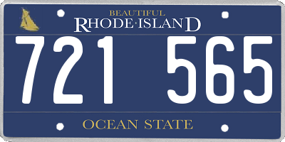 RI license plate 721565