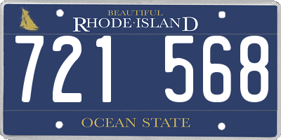 RI license plate 721568