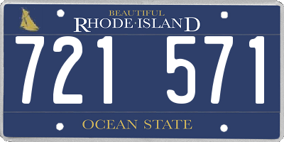 RI license plate 721571