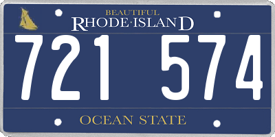 RI license plate 721574