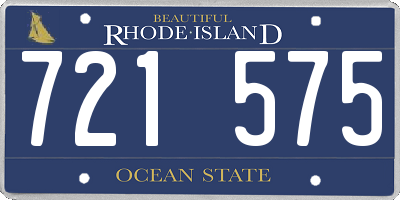 RI license plate 721575