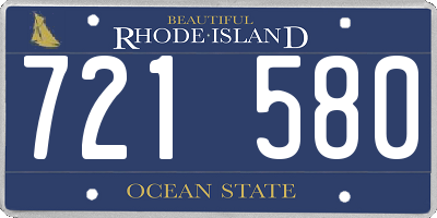 RI license plate 721580