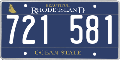 RI license plate 721581