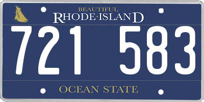 RI license plate 721583