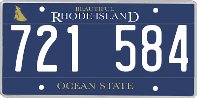 RI license plate 721584