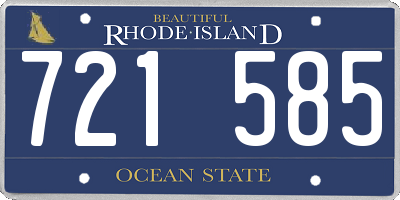 RI license plate 721585