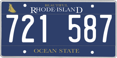 RI license plate 721587