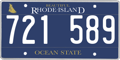 RI license plate 721589