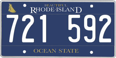 RI license plate 721592