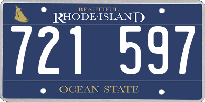 RI license plate 721597