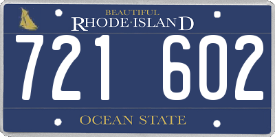 RI license plate 721602