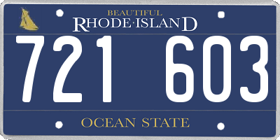 RI license plate 721603