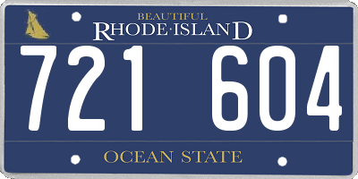 RI license plate 721604