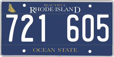 RI license plate 721605