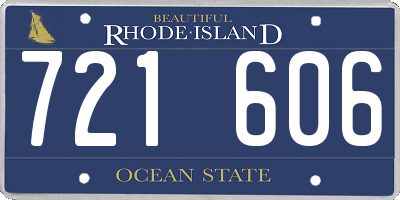 RI license plate 721606