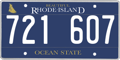 RI license plate 721607