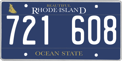 RI license plate 721608