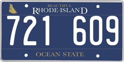 RI license plate 721609