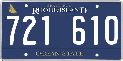 RI license plate 721610