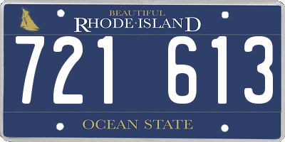 RI license plate 721613