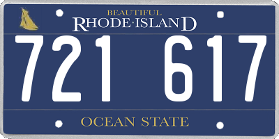 RI license plate 721617